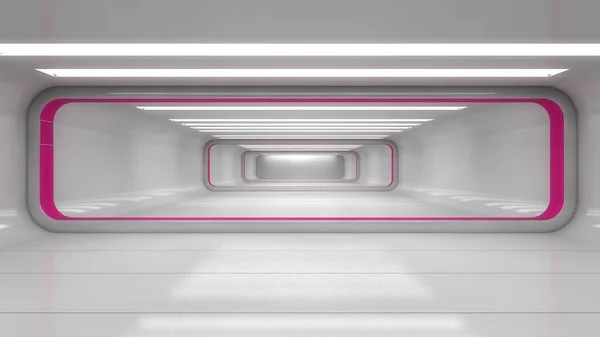 Återgivning Futuristisk Science Korridor — Stockfoto