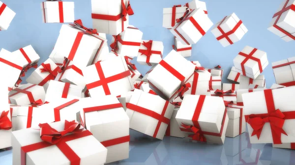 Render White Gift Boxes — Stock Photo, Image
