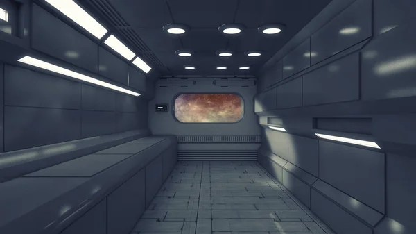 Render Futuristic Scifi Corridor — Stock Photo, Image