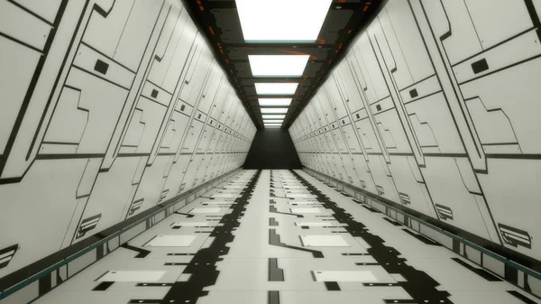 Weergave Futuristisch Ruimteschip Scifi Corridor Architectuur — Stockfoto