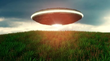 3d render. Unidentified flying object clipart