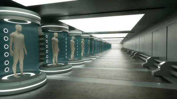 3d render. Cloning human factory