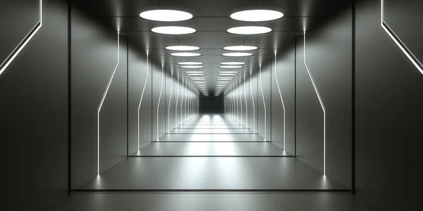 Återgivning Futuristiska Rymdskepp Scifi Korridor Arkitektur — Stockfoto