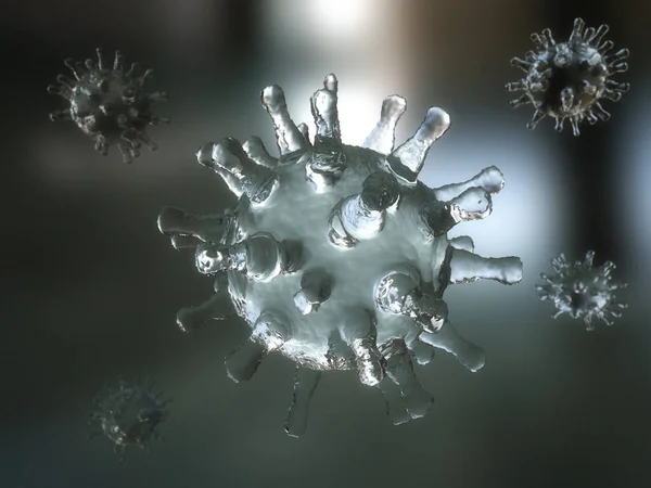 3Dレンダリング コロナウイルス3Dの概念図 — ストック写真