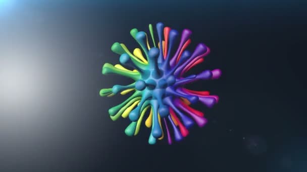 3 boyutlu görüntüleme. Virüs 3 boyutlu konsept çizimi — Stok video