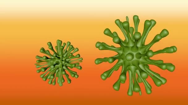 3 boyutlu görüntüleme. Virüs 3 boyutlu konsept çizimi — Stok video