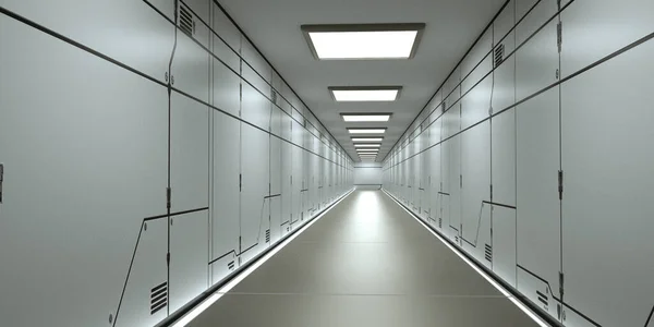 Darstellung Futuristische Architektur Des Scifi Korridors — Stockfoto