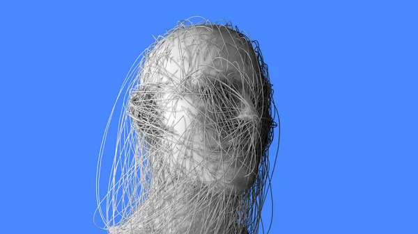 Render Mänsklig Figur Gjord Med Linjer — Stockfoto