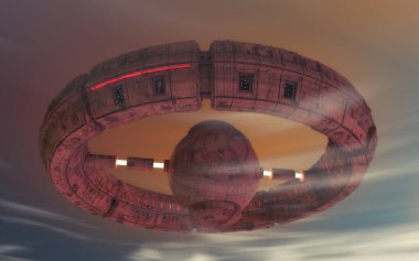 3d render. Unidentified flying object clipart