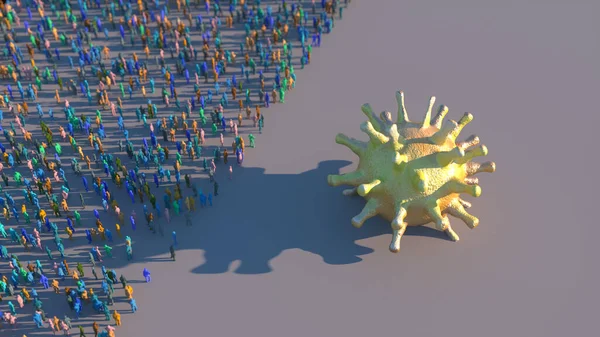 3Dレンダリング コロナウイルス3Dの概念図 — ストック写真