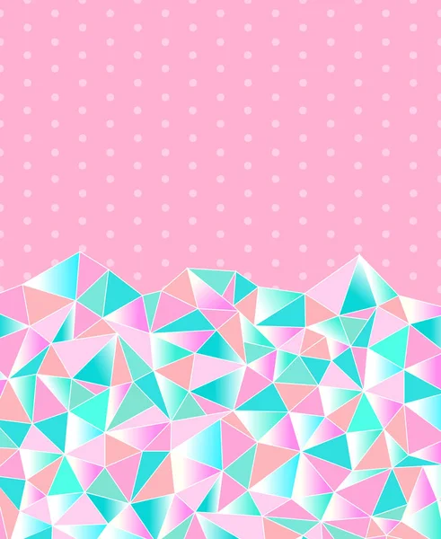 結晶とプリンセスのためのかわいい背景 多色の三角形の女の子のパターン ベクターイラスト — ストックベクタ