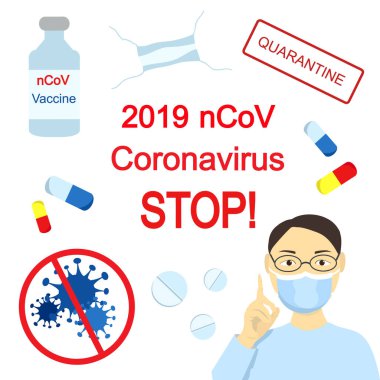 2019-Ncov Roman Corona virüsü kavramını durdur. Wuhan şehrinden Solunum Sendromu.