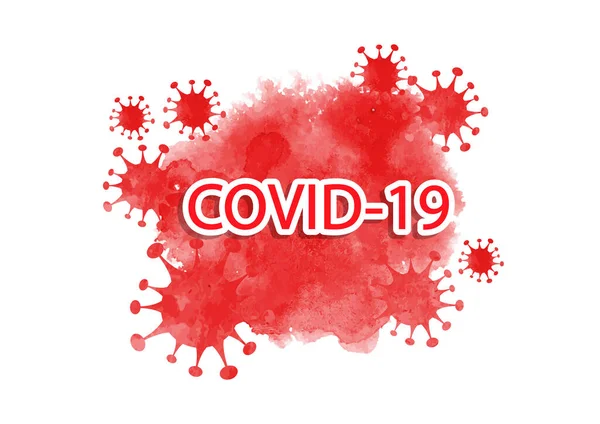 2019 Ncov Nowa Koncepcja Wirusa Corona Akwarela Covid Rozprysku Krwi — Wektor stockowy