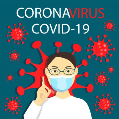 2019-nCoV Novel Corona virüs konsepti. Covid-19 Solunum Sendromu. vektör