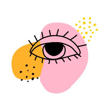 Soyut göz çizgisi sanatı, sürekli minimalist vektör çizimi eps10