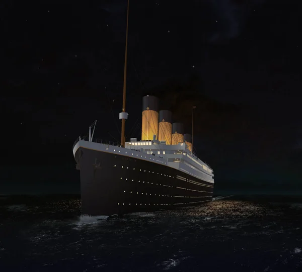 Rms Titanic Last Night Atlantic Illustration — Stock Photo, Image