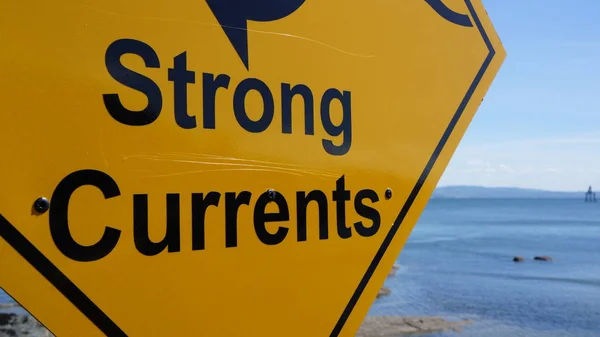 Avertissement Forts Courants Sécurité Publique Signalisation Plage — Photo