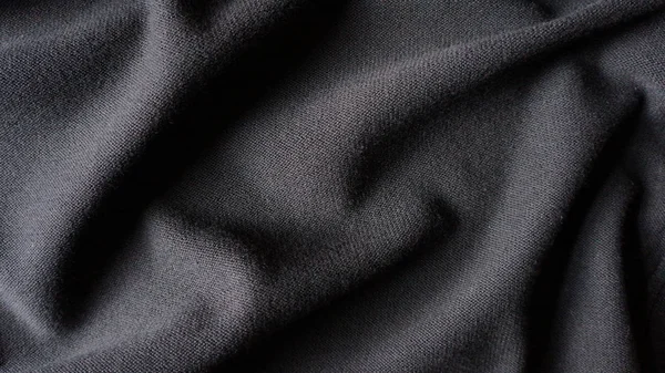 Tela Algodón Negro Gris Textura Tela Tejida Cerca — Foto de Stock