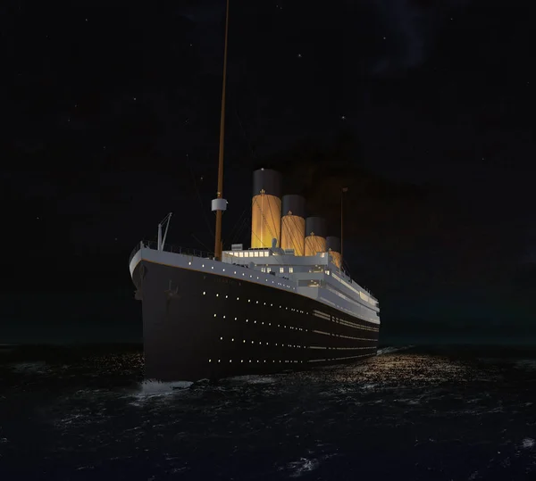 Rms Titanic Ostatniej Nocy Ilustracji Atlantyku Zdjęcia Stockowe bez tantiem