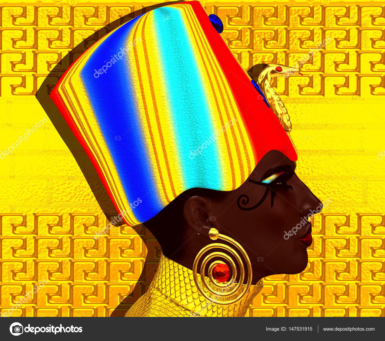 Svart egyptisk dronning, vakkert ansikt, hieroglyfisk bakgrunn i stein . –  stockfoto © Tim0920 #147531915, image size:1600x1417