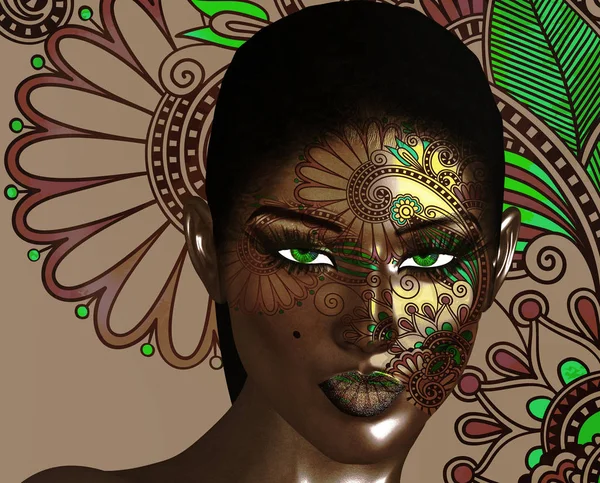 African American Fashion Beauty Green Eyes Perfect Themes Fashion Diversity — Stock Photo, Image