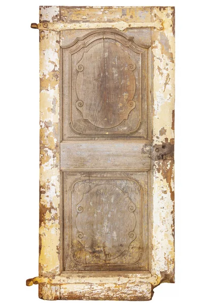 금 이 간 페인트가 묻어 있는 낡은 문 — 스톡 사진