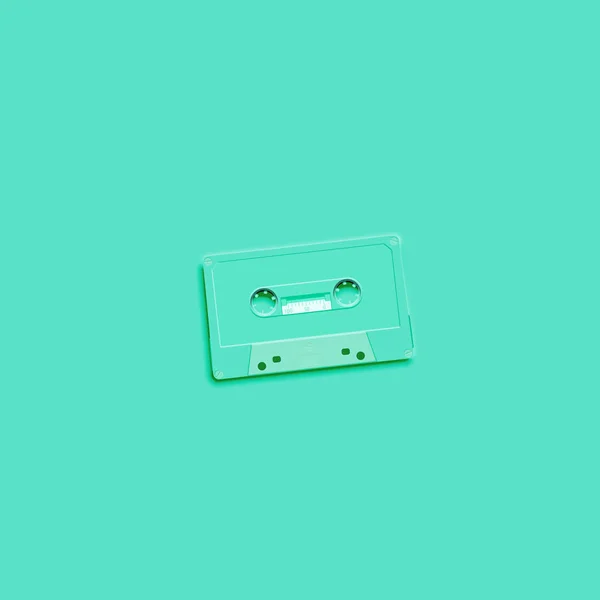 Pastel retro realistic cassette on flat background, vector illus — Stock Vector