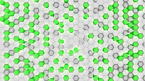 Green 3D hexagon tech background, vector illustration — Stock Vector