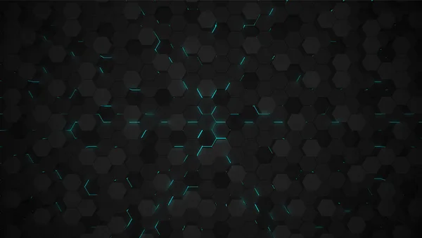 Blauer 3D-Hexagon-Tech-Hintergrund, Vektorillustration — Stockvektor