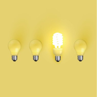 Eskiler, vektör çizim arasında enerji koruyucu ampul
