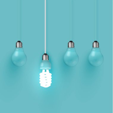 Eskiler, vektör çizim arasında enerji koruyucu ampul