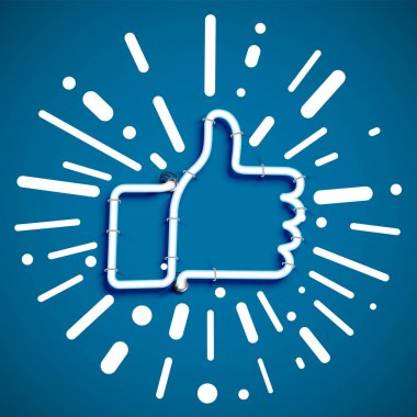 Gerçekçi neon işareti, vektör çizim gibi