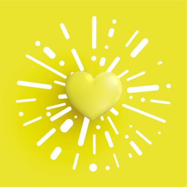 Pastel renkli 3d Kalpler, vektör çizim