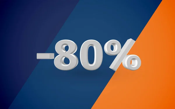 Illustrazione vendita 3D con percentuale, vettore — Vettoriale Stock