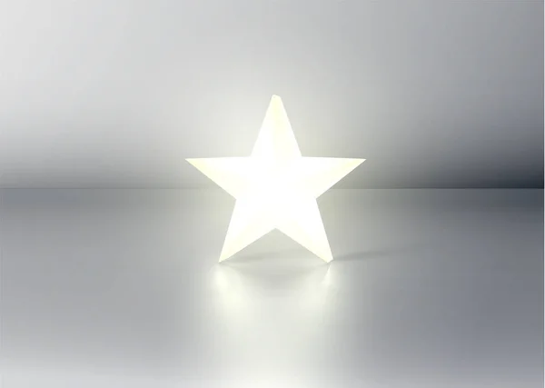 灰色の背景に 3 d スターを輝く、ベクトル イラスト — ストックベクタ