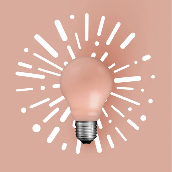 Realistic matte lightbulb with abstract background, vector illus — Stock Vector