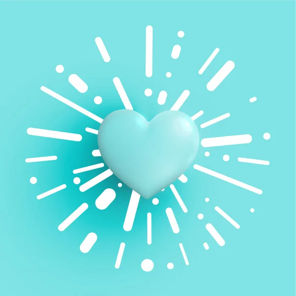 Pastel coloured 3D hearts, vector illustration — Stock Vector