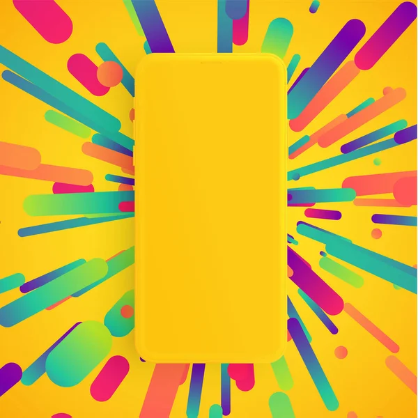 Smartphone mat réaliste avec fond coloré, vecteur illu — Image vectorielle