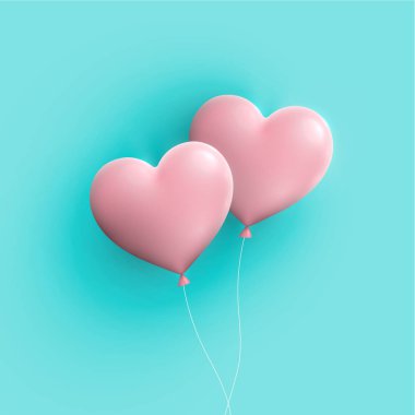 Pastel renkli 3d Kalpler, vektör çizim