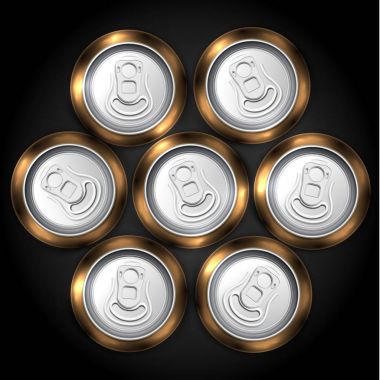 7 bira veya soda gerçekçi sürüsü tepesinden, vektör illust olabilir