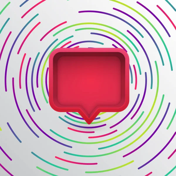 Bolha de fala 3D realista com círculos coloridos, vector illustr — Vetor de Stock