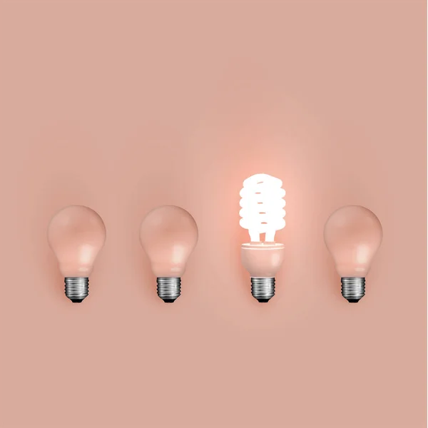 Energy saver and original lightbulbs, vector illustration — Stock Vector