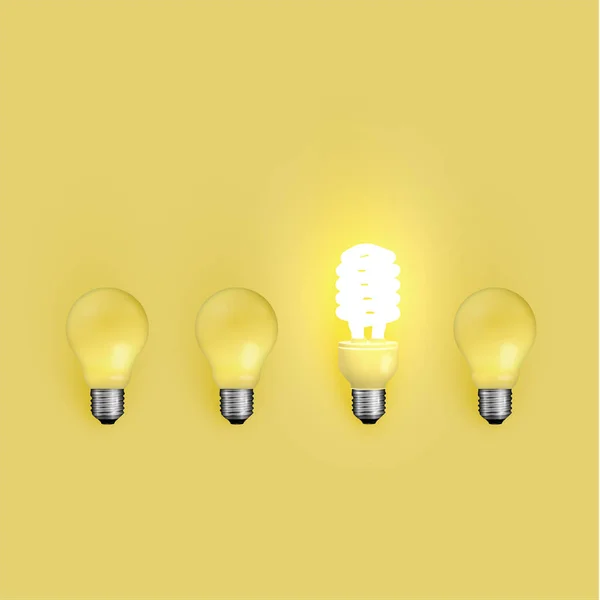 Energy saver and original lightbulbs, vector illustration — Stock Vector