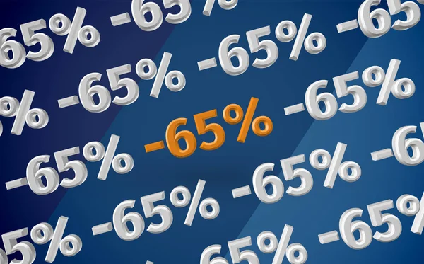 Illustrazione vendita 3D con percentuale, vettore — Vettoriale Stock