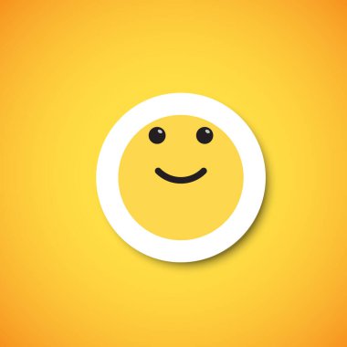 Sarı şirin ifade etiketi, vektör illüstrasyonu