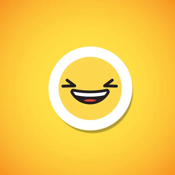 Κίτρινο χαριτωμένο αυτοκόλλητο emoticon, διανυσματική απεικόνιση — Διανυσματικό Αρχείο