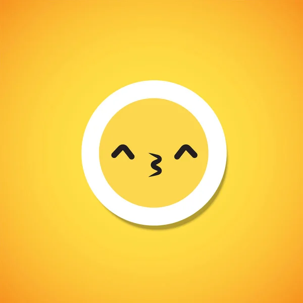 Adesivo de emoticon bonito amarelo, ilustração vetorial —  Vetores de Stock