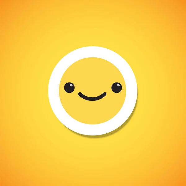 Adesivo emoticon carino giallo, illustrazione vettoriale — Vettoriale Stock