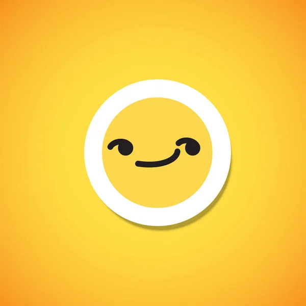 Adesivo emoticon carino giallo, illustrazione vettoriale — Vettoriale Stock