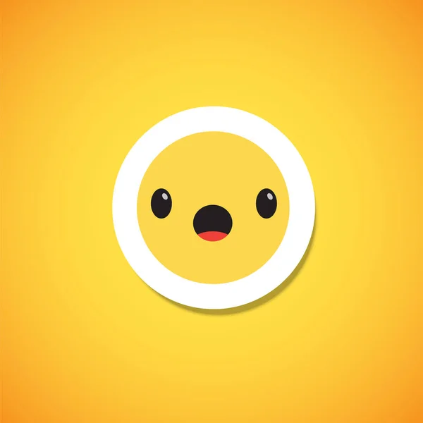 Adesivo de emoticon bonito amarelo, ilustração vetorial — Vetor de Stock